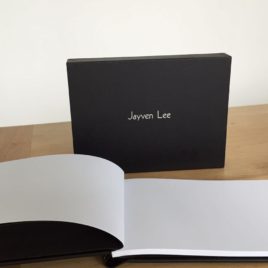 Autograph Book + Hard slot case (both with Hot stamping name) – 5.5″ x 7″